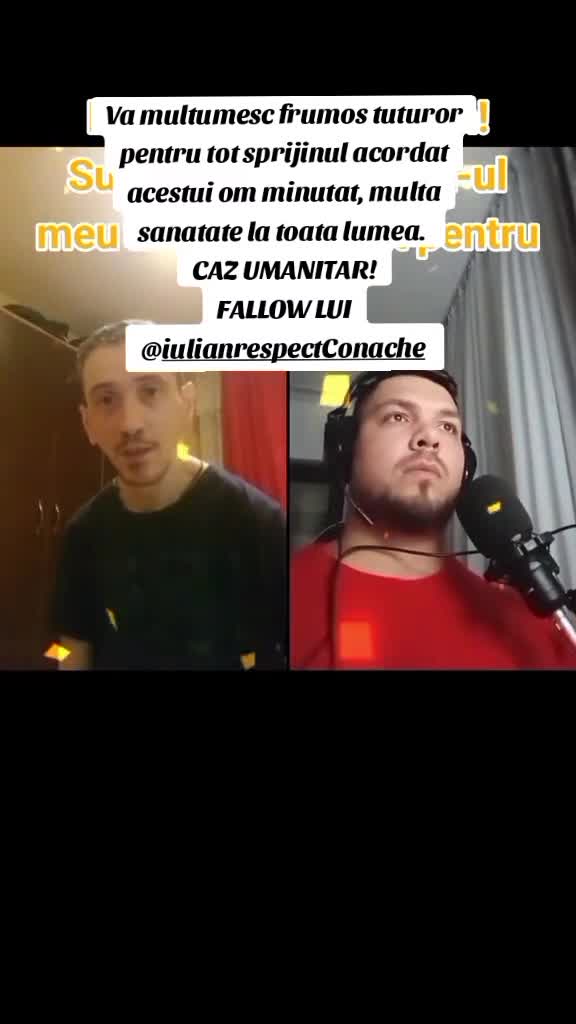 Caz umanitar făcut de mine către acest om fără greșeli în viața, vă mulțumesc frumos de sprijinul acordat aceștui om minunat.