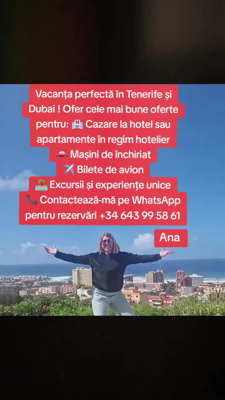 Dacă dorești o vacanță de vis și prețuri accesibile, contactează-mă la numărul ce apare în video.  ță