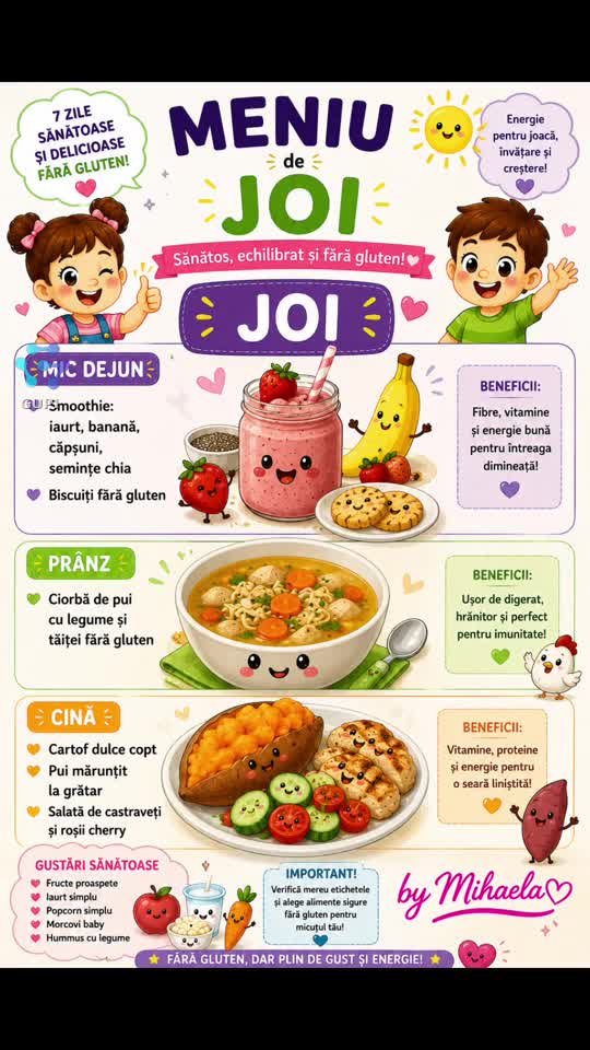 Menii pentru copii cu intoleranla  la gluten