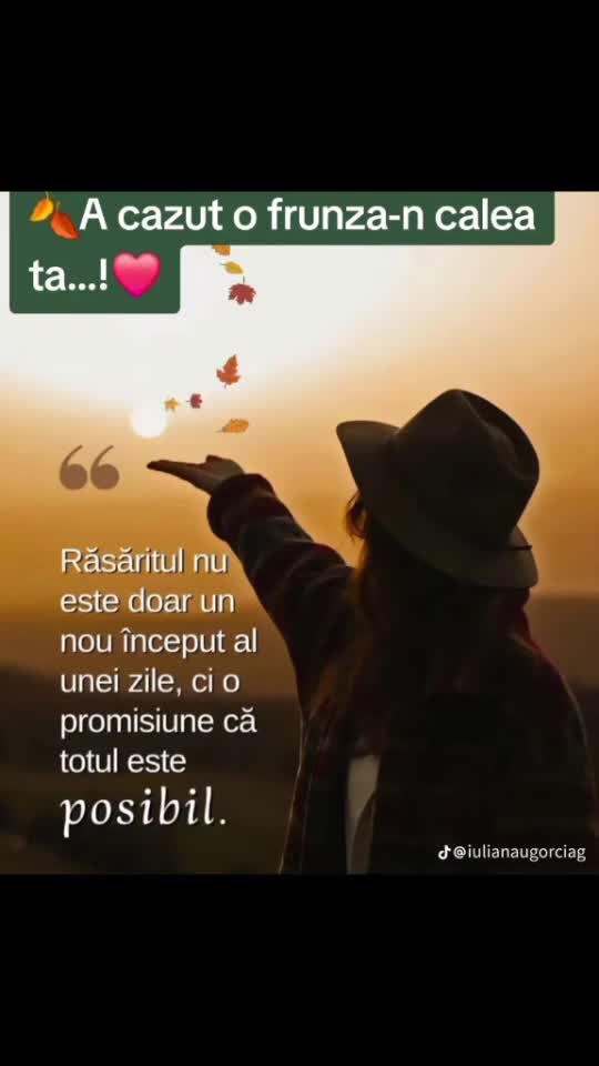🍂A cazut o frunza-n calea ta...ce-ar face dacă vântul ar lua-o...?🙏🥰