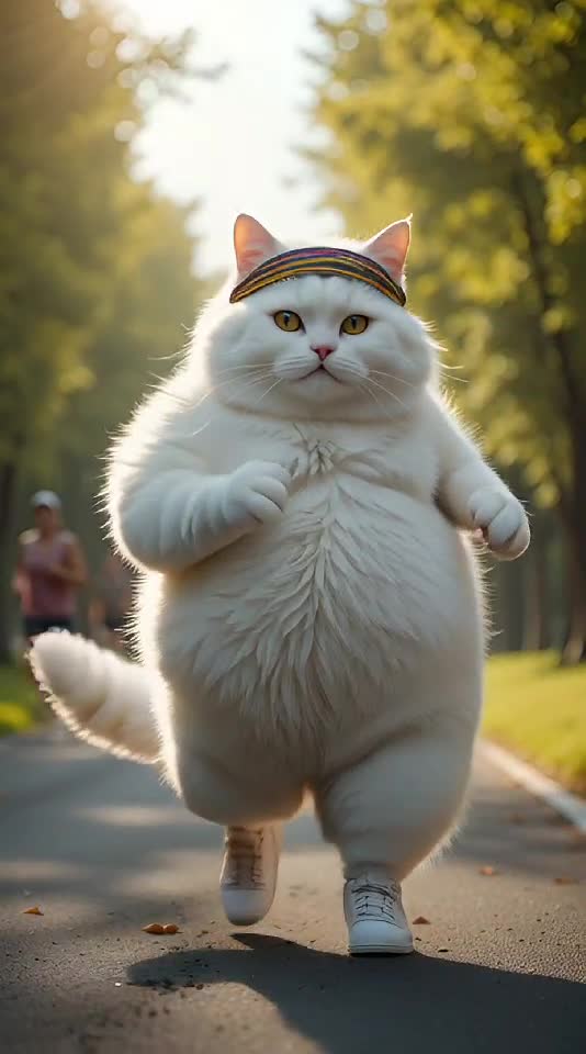 Jogging Cat Goals: The Fluffiest Fitness Icon Ever! 🏃‍♂️🐱💪