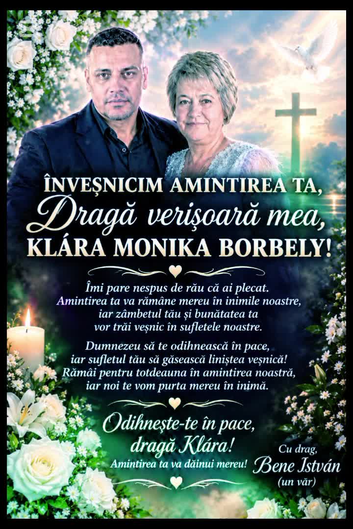 DUMNEZEU SĂ TE ODIHGNEASCĂ ÎN PACE VERIȘOARA MEA