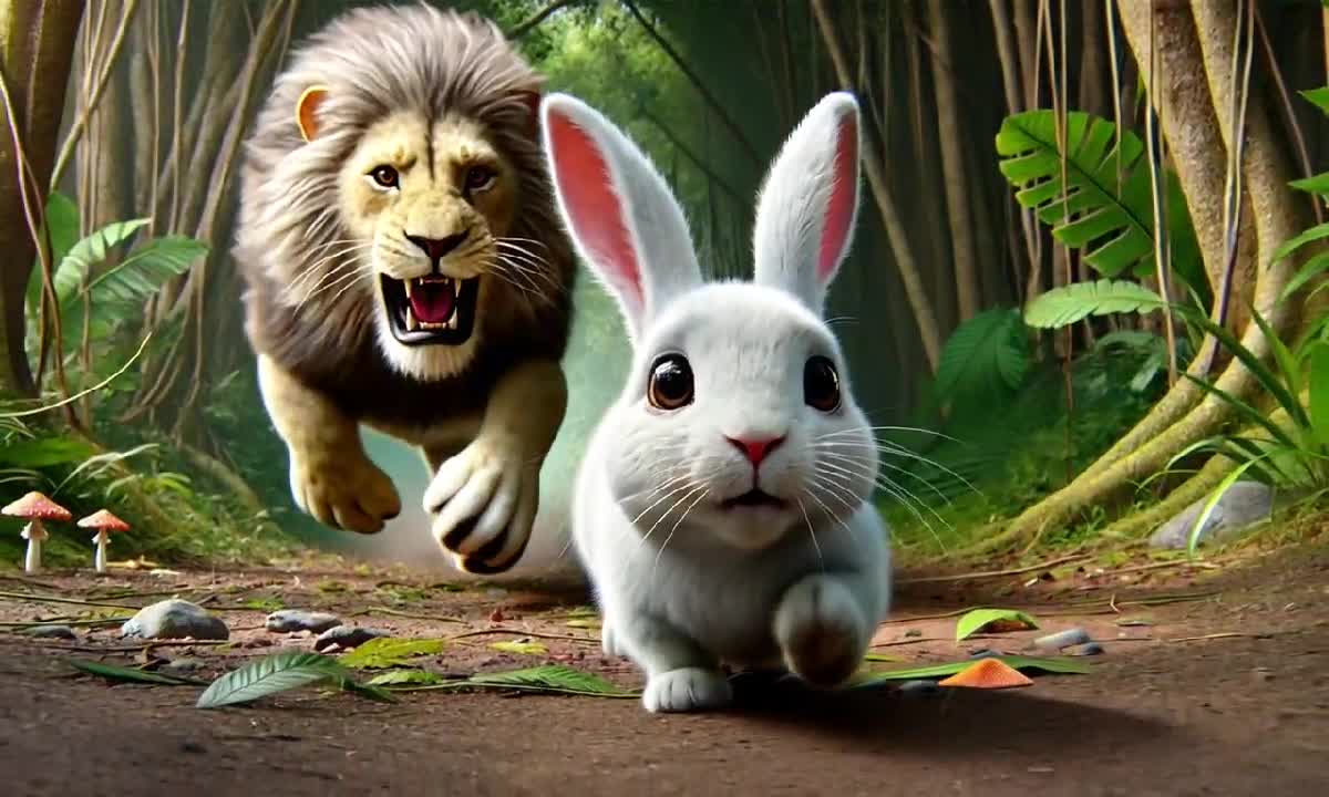 Run, bunny, run! 🐰💨 In the jungle of life, sometimes you're the hare... and sometimes you're the snack. 🦁🤣