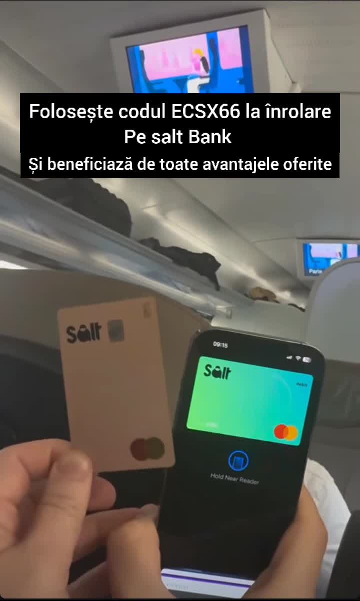 Instalează salt bank și folosește codul ECSX66 la înrolare și primești 400 de lei după pentru fiecare prieten adus în aplicatie mai primești cate 90