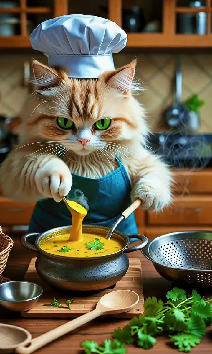 When Your Chef Has Nine Lives… and a Secret Recipe! 😺🍲