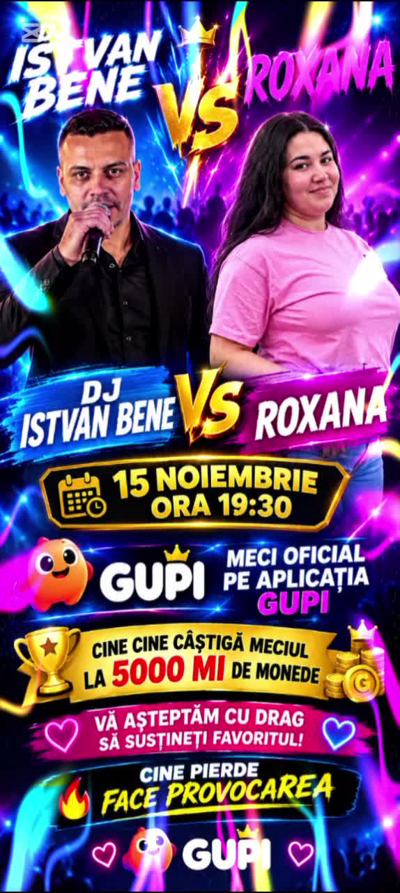 MECI OFFICIAL PE APLICAȚIA GUPI