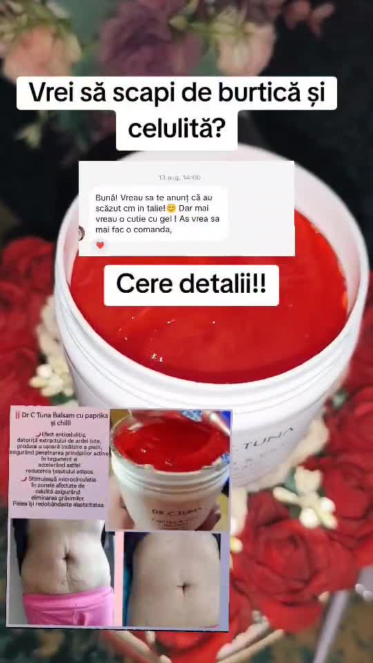 🌶️ 𝗥𝗲𝗱𝘂𝗰𝗲 CELULITA și cm corporali ⚡️ 
🌶️ Tonifica pielea ⚡ 
🌶️ Diminuarea pielii inestetice✨
🌶️ Lasa pielea hidratata ⚡ 
🌶️ Testat dermatologic