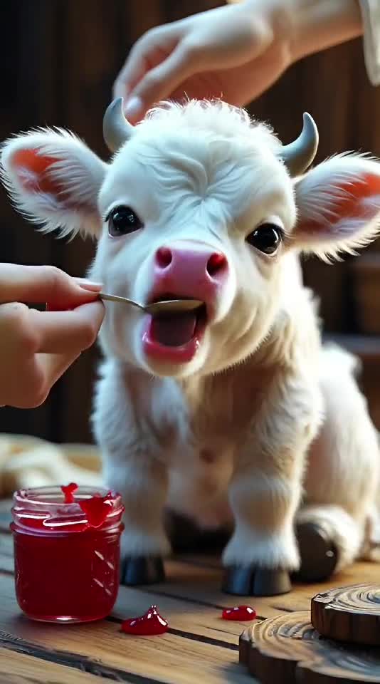 Moo-chelin Star Chef? This Baby Cow Just Tasted Jam for the First Time! 🍓🐮✨