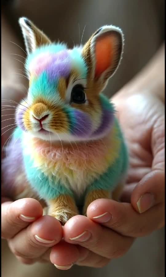 Too Cute to Be Real? Meet the Rainbow Bunny! 🌈🐰✨