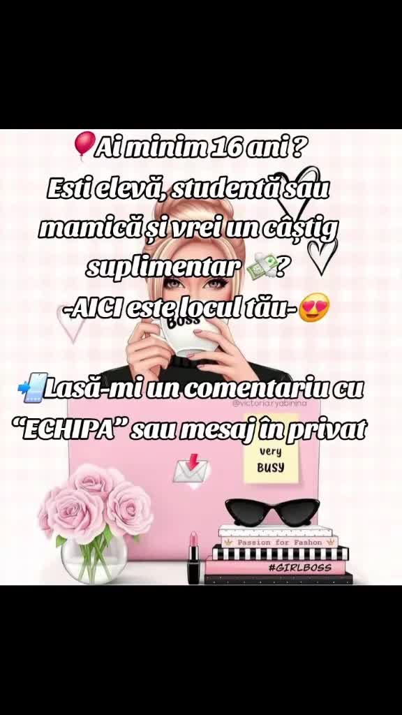 🎈Ai minim 16 ani ? 
Esti eleva, studenta sau mamica si vrei un castig suplimentar 💸?
   -AICI este locul tau-😍

📲Lasa-mi un comentariu cu “ECHIPA” sau