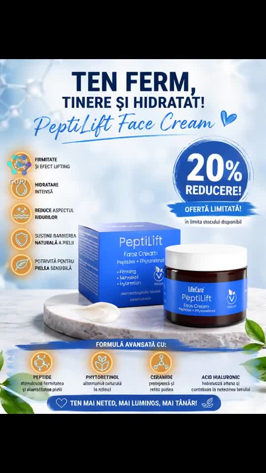 💙 PeptiLift Face Cream – acum cu 20% reducere! ✨

Hidratare intensă, fermitate și efect anti-aging cu peptide, ceramide și acid hialuronic.