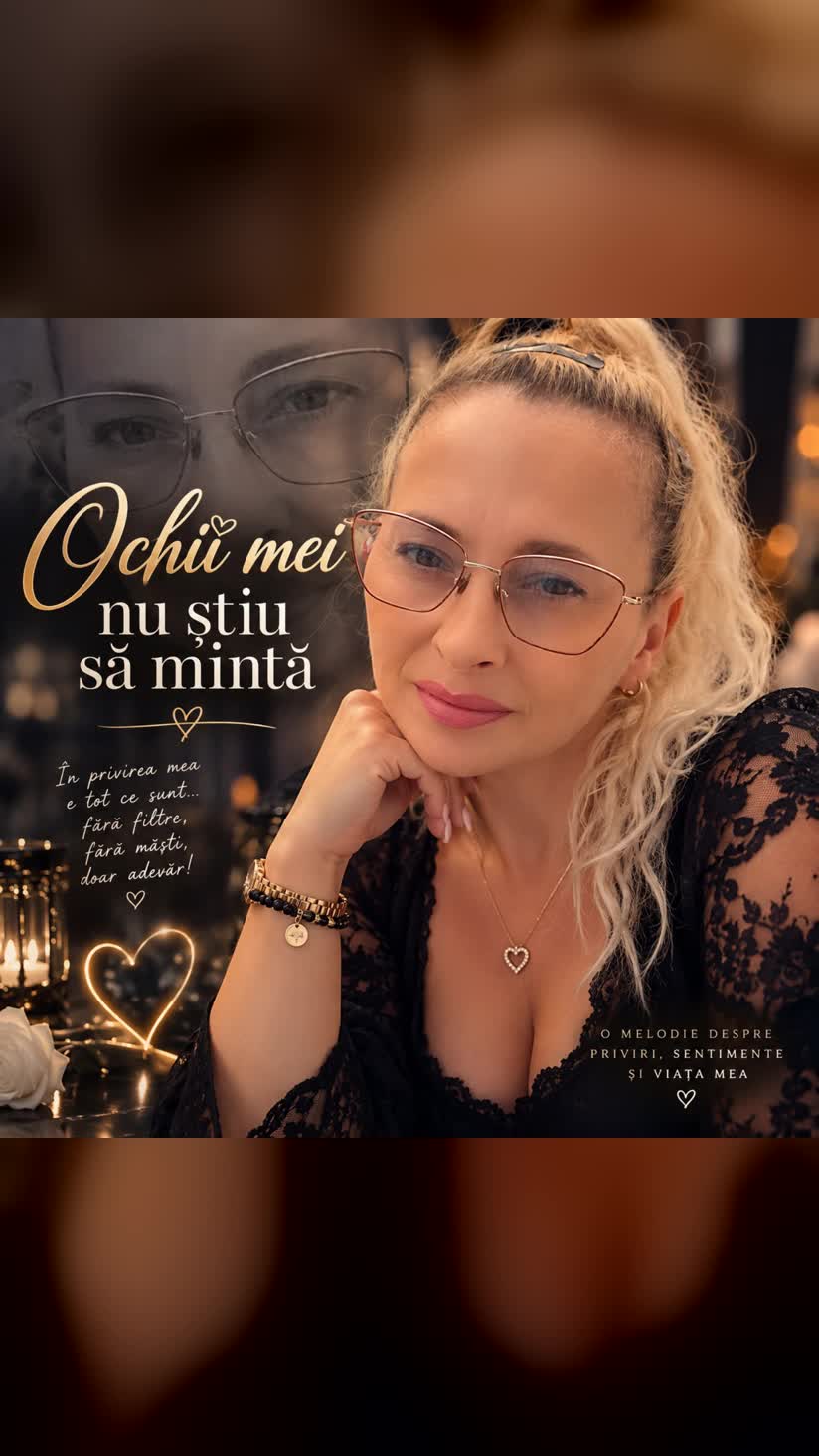 „Ochii mei nu știu să mintă” 👁️✨
Poți ascunde durerea într-un zâmbet și dorul în tăcere, dar privirea spune întotdeauna adevărul. ❤️🎶