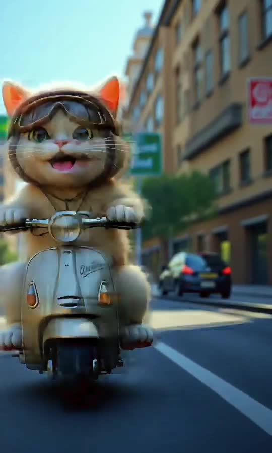 Scootin’ Through the City Like a Boss 🛵😼💨