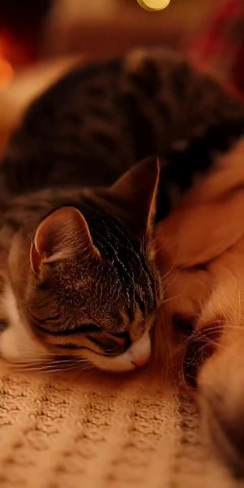 Cat Turns Dog Into Personal Heater – Zero Shame! 😼🔥🐶