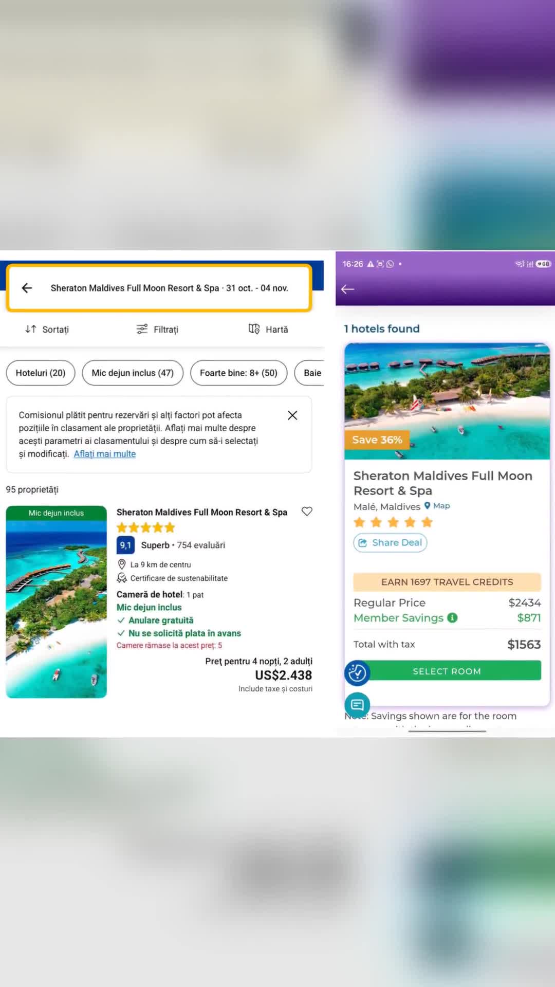 Cum ar fi sa pleci in Maldive cu 1000$ mai ieftin??
Ce ai face cu aceasta economie de 1000$??

Prima imagine este pretul pe booking