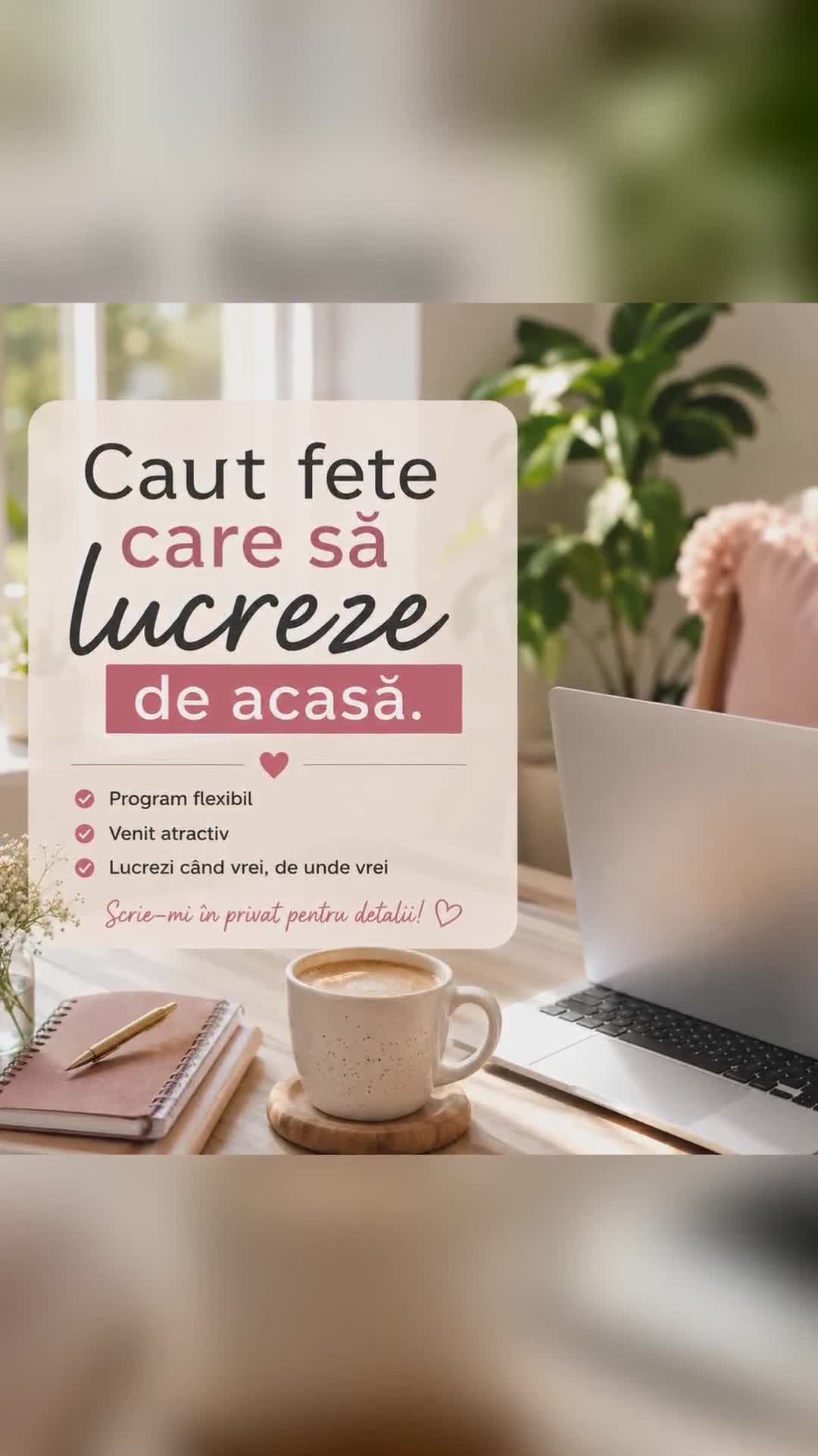 Caut persoane care vor un venit suplimentar 
Detalii in privat