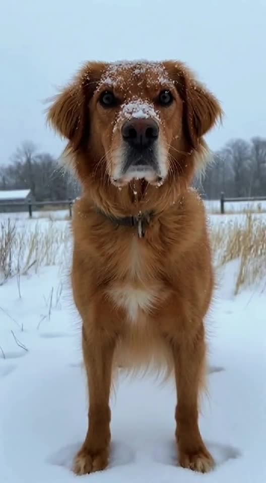 Dog Turns Into Snow Statue – Freezes Solid Mid-Walk! 🐶⛄🥶