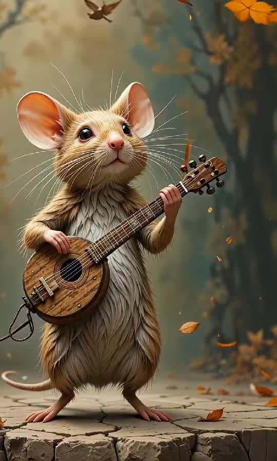 Tiny troubadour in the forest 🍂🎶🧀