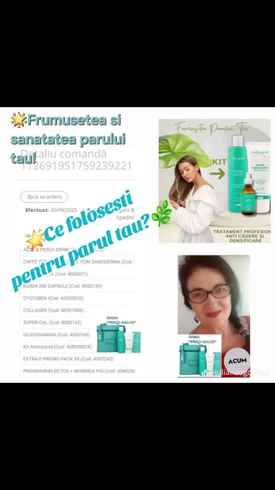 Ce folosesti pentru căderea părului tău?

Gama Trico-salus, regenereaza , hrănește,  indeseste, ajuta sa nu mai cada masiv părul tău.!🌿

📩Cere info!