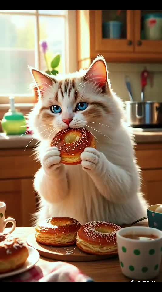Sweet Tooth Kitty in the Kitchen! 🍩🐱