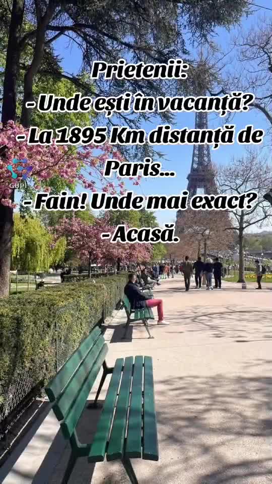 sunt în vacanță...la 1885 Km distanță de Paris...😁😁