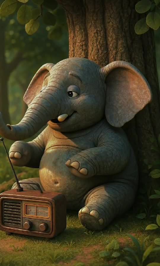 DJ Trunky on the Airwaves: The Chillest Elephant in the Jungle! 🎶🐘📻