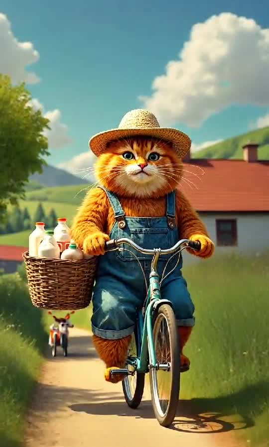 Farm Fresh Delivery by Cat: Pedal Power with Paws 🚲🐱🥛
