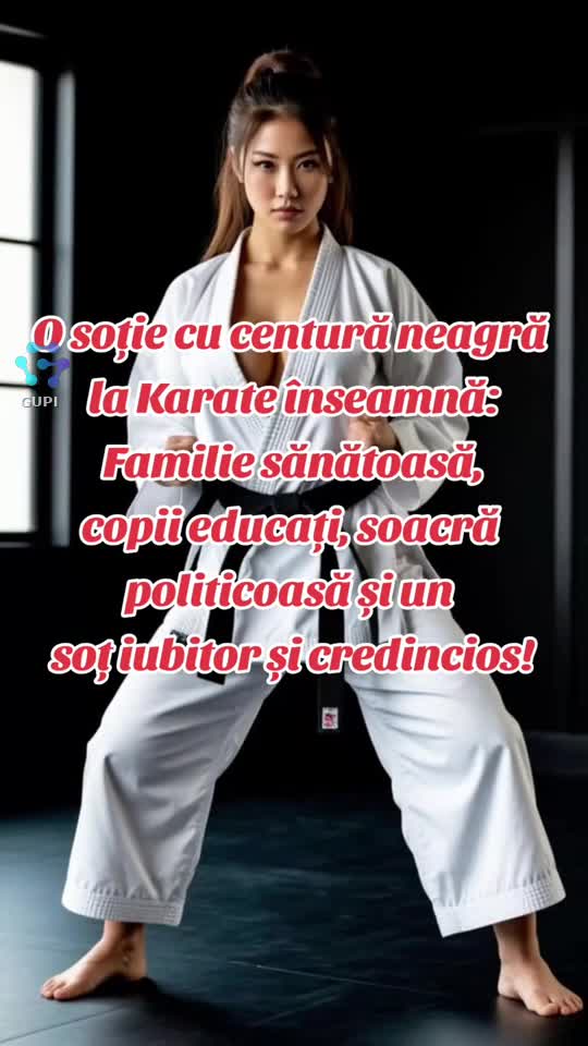 o femeie cu centură neagră la karate...🥋🥋🥋
