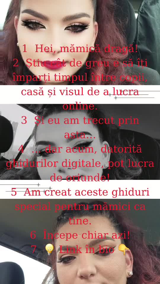 Hey, mămică dragă! 💕
Am creat ghiduri digitale speciale, ca să poți lucra de acasă, în timp ce ai grijă de cei mici. ✨
Link în bio pentru mai multe de