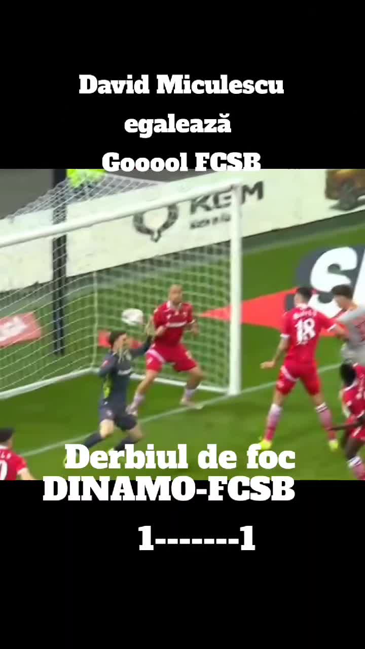 Derbiul de foc Dinamo-FCSB Miculescu egaleaza!👌👍🤎  

⚽️⚽️⚽️