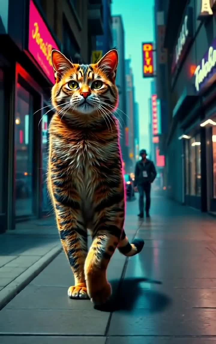 When you think you're a movie star, but you're just a street cat 🎬