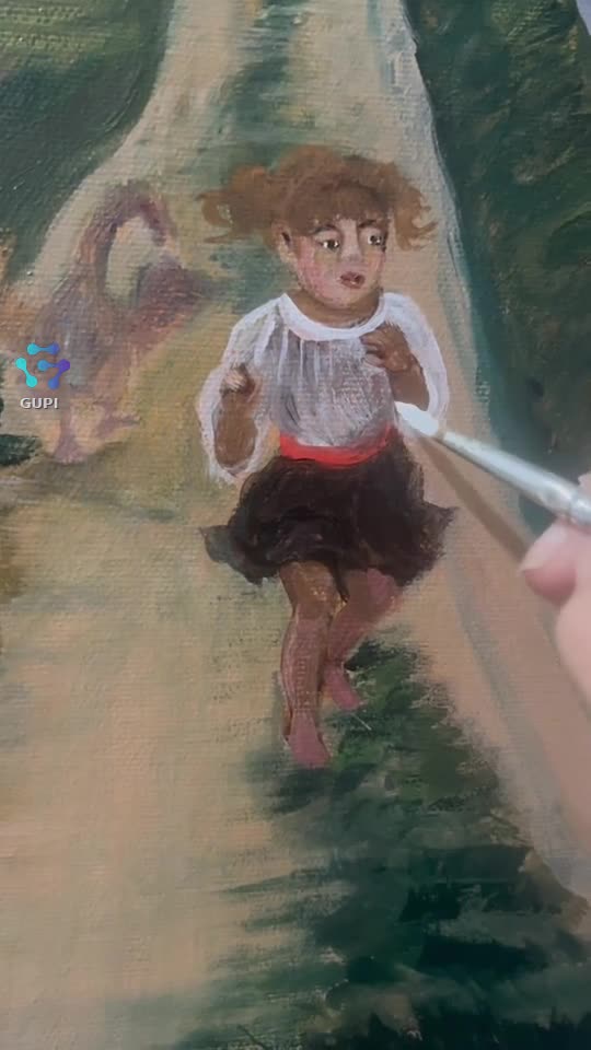 fragmente din copilărie, pictură acrilică disponibilă 40/30