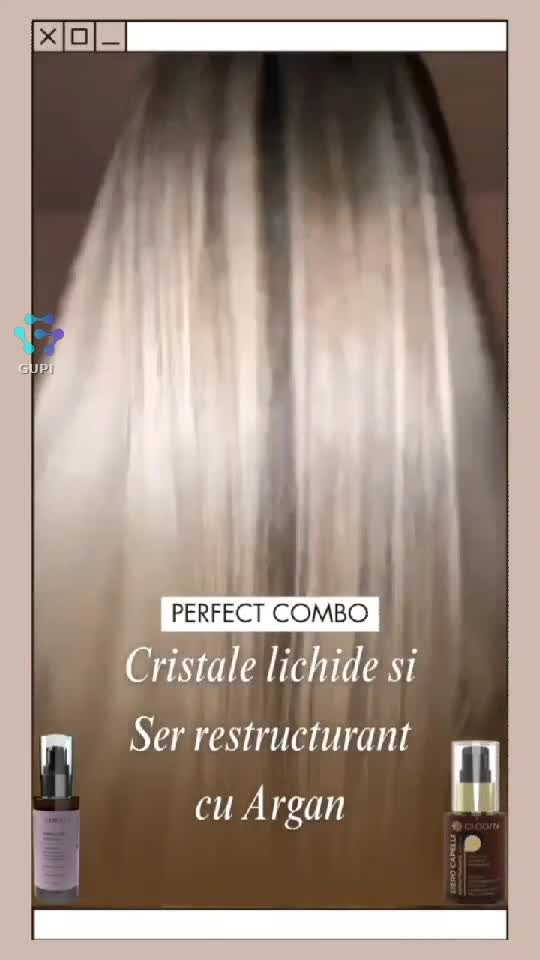 Un păr sănătos și catifelat în doar doi pași! ✨ Uleiul de argan și cristalele lichide fac minuni. 💆‍♀️ Trimite-mi un mesaj în privat! 📩💕