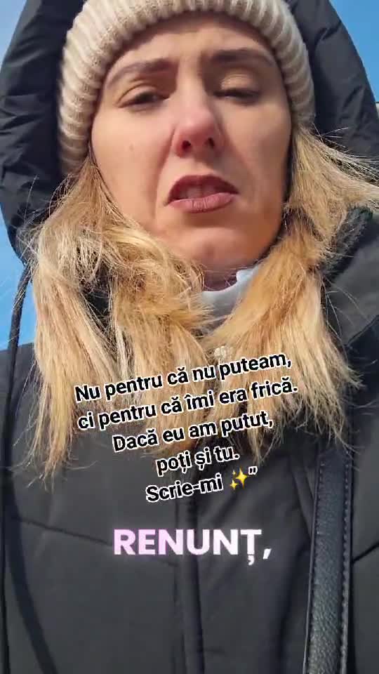 „Nu e pentru mine…
nu pot…
mi-e rușine.”„Dacă eu am putut,
poți și tu.
Scrie-mi ✨”