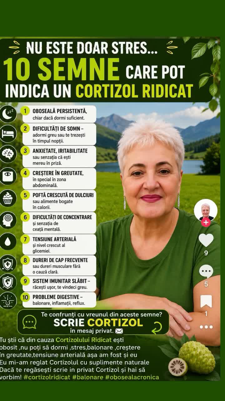Știi de ce nu poți să slăbești din cauza Cortizolului Ridicat! 
Dacă te regăsești scrie Cortizol in privat