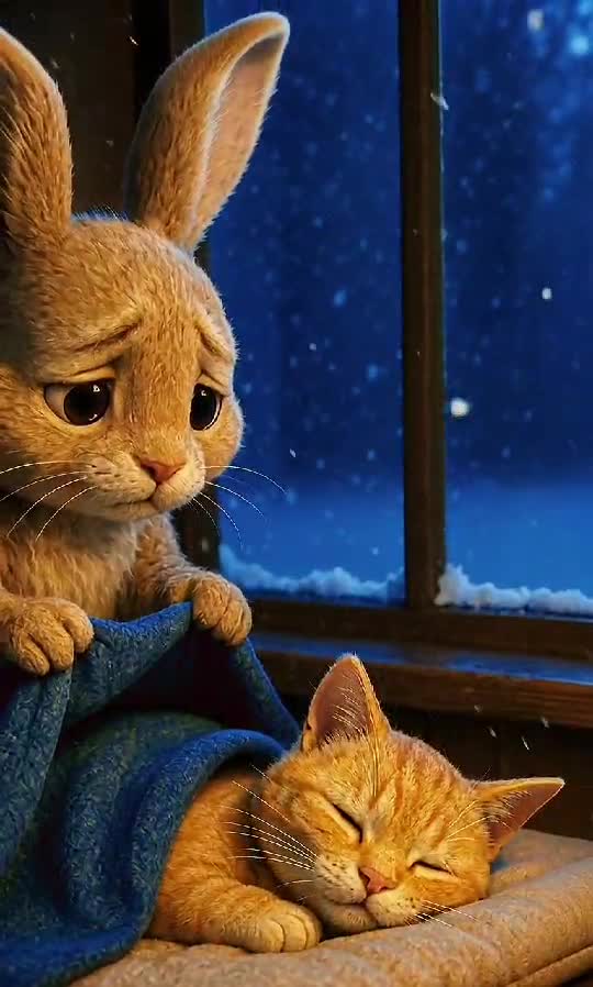 Bunny Babysitter: When Your Best Friend Catches a Cold! ❄️🐰🐱