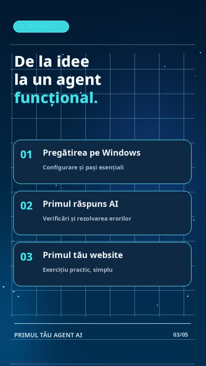 🤖 Vrei să înveți cum să creezi propriul agent AI?

Am pregătit un ghid practic pentru începători, cu explicații pas cu pas, de la configurarea pe Wind