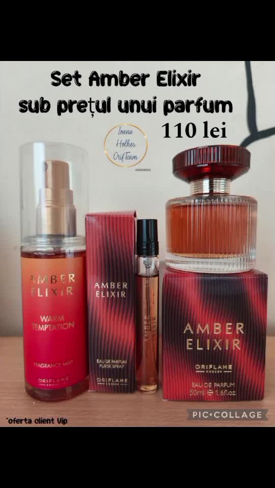Setul Amber elixir la un super preț!Un parfum delicat pentru femeia care se respecta!