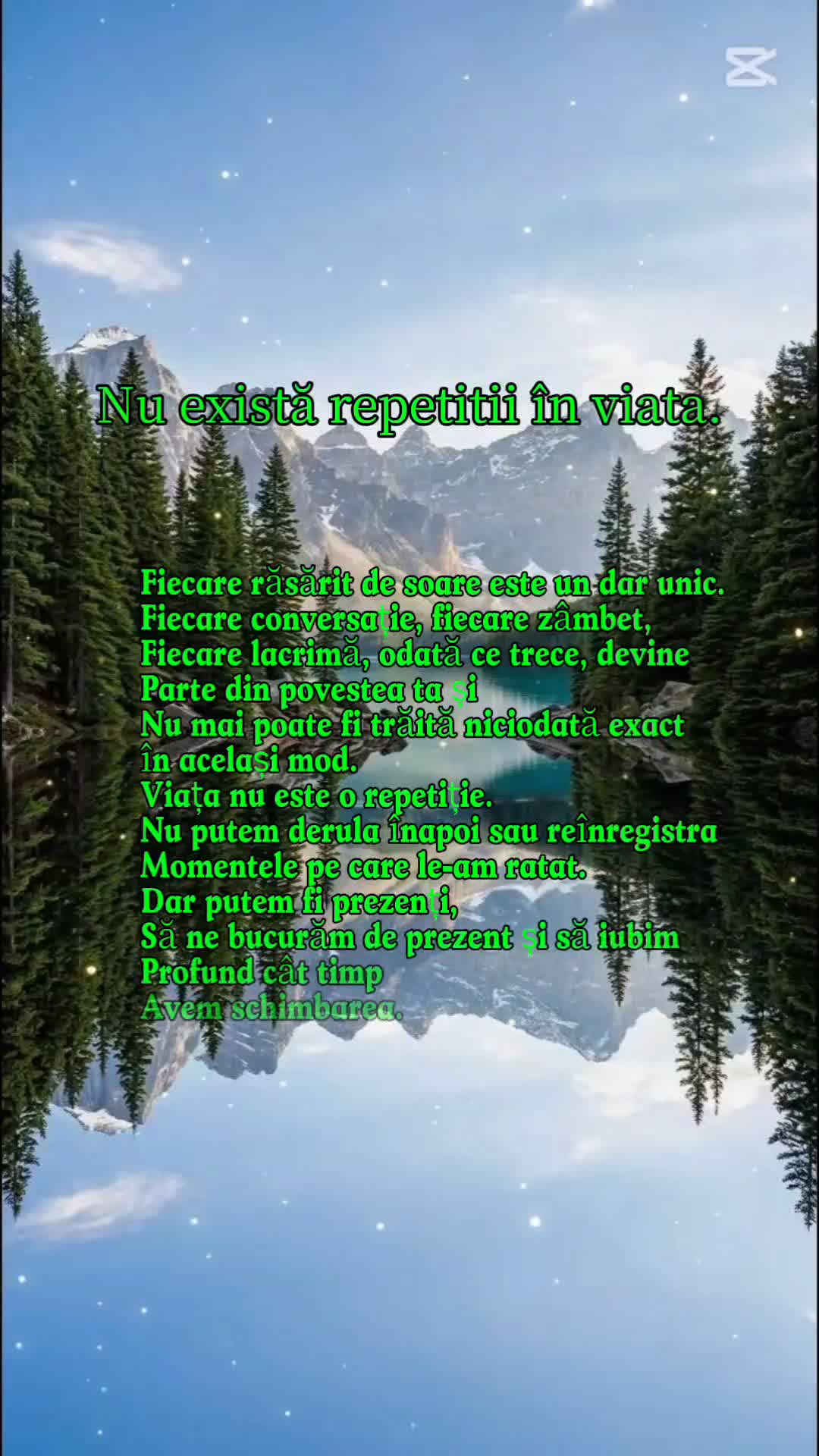 nu există repetitii în viata